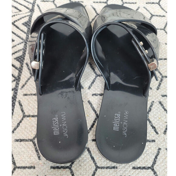 Melissa+Jason Wu Diane Vegan Slide Jelly in Black, sz 7 - Picture 8 of 16